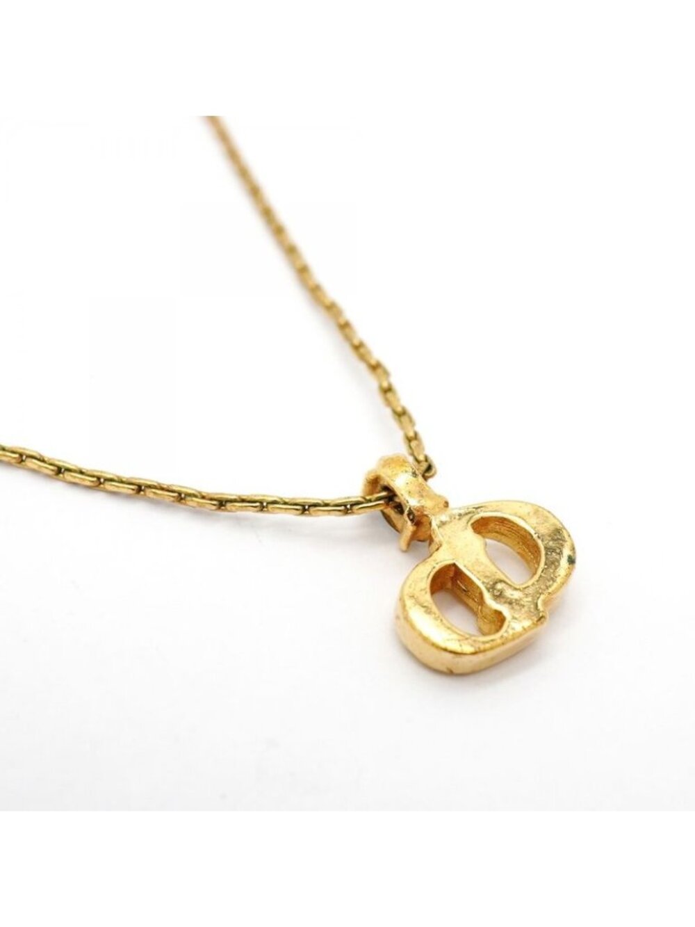 ★SOLD★ Dior Necklace Cdlogo Gold Plated Line Stone - Picture 2 of 6